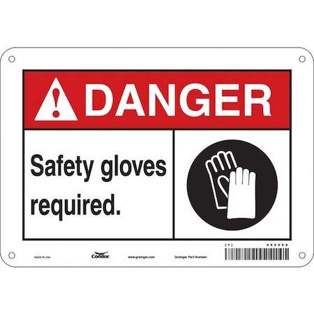 Condor Safety Sign, 7 in Height, 10 in Width, Polyethylene, Vertical Rectangle, English, 465V69 465V69