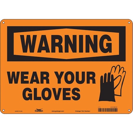 Condor Safety Sign, 10 in Height, 14 in Width, Polyethylene, Horizontal Rectangle, English, 465W88 465W88