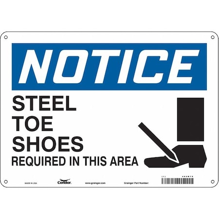 Condor Safety Sign, 10 in Height, 14 in Width, Polyethylene, Horizontal Rectangle, English, 465W70 465W70