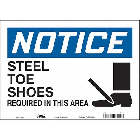 Condor Safety Sign, 10 in Height, 14 in Width, Vinyl, Horizontal Rectangle, English, 465W72 465W72