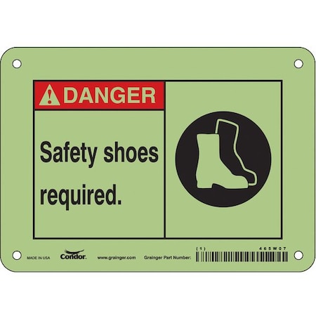Condor Safety Sign, Personal Protection, 5" H, 465W07 465W07