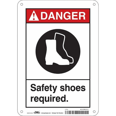 Condor Safety Sign, 10 in Height, 7 in Width, Polyethylene, Horizontal Rectangle, English, 465W33 465W33