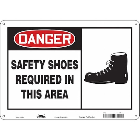 Condor Safety Sign, 10 in Height, 14 in Width, Polyethylene, Horizontal Rectangle, English, 465W41 465W41