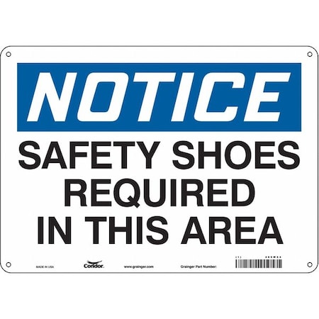 Condor Safety Sign, 10 in Height, 14 in Width, Aluminum, Horizontal Rectangle, English, 465W54 465W54