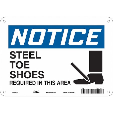 Condor Safety Sign, 7 in Height, 10 in Width, Aluminum, Vertical Rectangle, English, 465W67 465W67