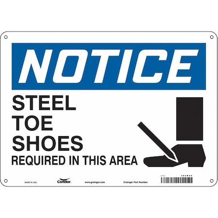 Condor Safety Sign, 10 in Height, 14 in Width, Aluminum, Horizontal Rectangle, English, 465W68 465W68