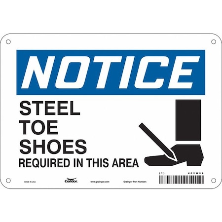 Condor Safety Sign, 7 in Height, 10 in Width, Polyethylene, Vertical Rectangle, English, 465W69 465W69