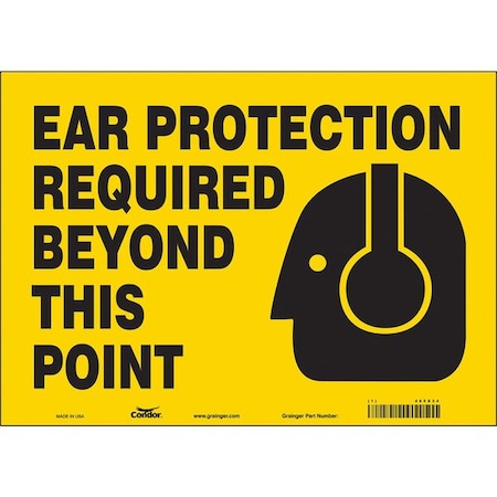 Condor Safety Sign, 10 in Height, 14 in Width, Vinyl, Horizontal Rectangle, English, 465X34 465X34