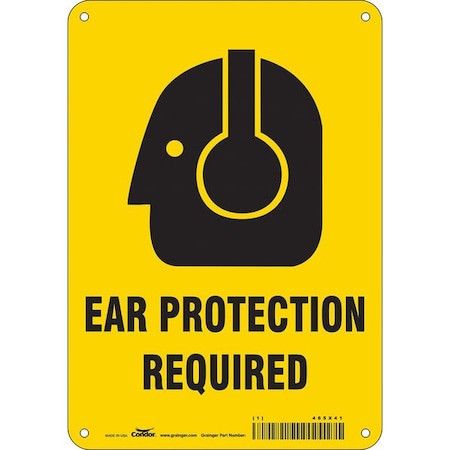 Condor Safety Sign, 10 in Height, 7 in Width, Aluminum, Horizontal Rectangle, English, 465X41 465X41