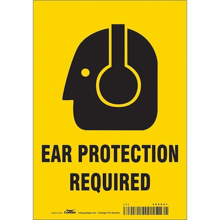 Condor Safety Sign, 10 in Height, 7 in Width, Vinyl, Horizontal Rectangle, English, 465X47 465X47