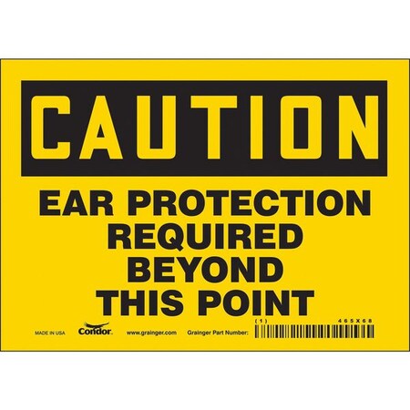 Condor Safety Sign, 5 in Height, 7 in Width, Vinyl, Horizontal Rectangle, English, 465X68 465X68