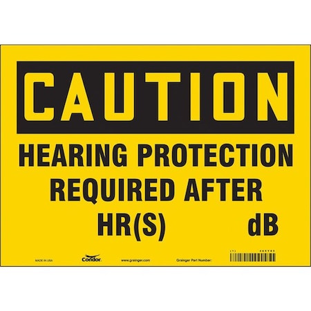 Condor Safety Sign, 10 in Height, 14 in Width, Vinyl, Horizontal Rectangle, English, 465Y85 465Y85