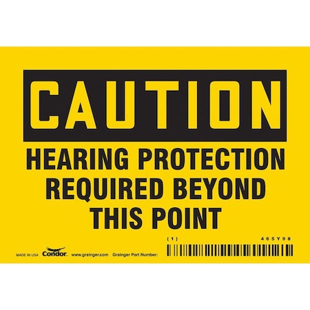 Condor Safety Sign, 3 1/2 in Height, 5 in Width, Vinyl, Horizontal Rectangle, English, 465Y98 465Y98