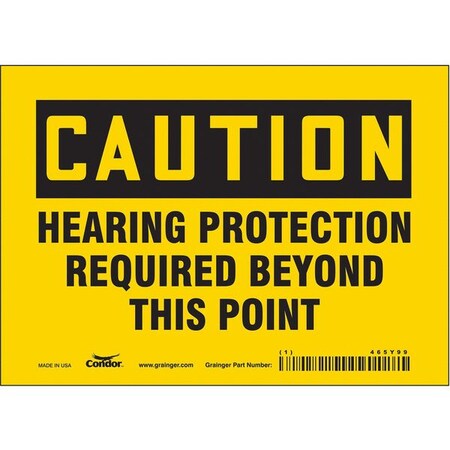 Condor Safety Sign, 5 in Height, 7 in Width, Vinyl, Horizontal Rectangle, English, 465Y99 465Y99