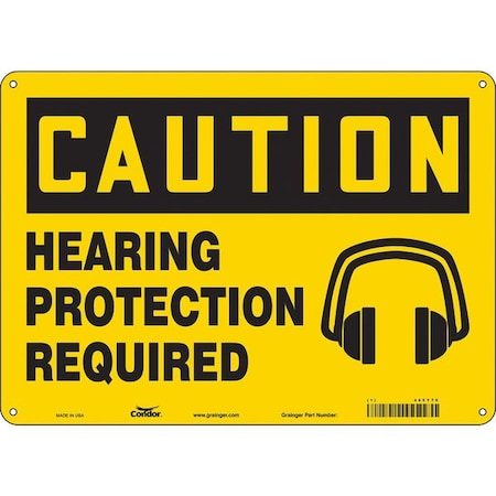 Condor Safety Sign, 10 in Height, 14 in Width, Polyethylene, Horizontal Rectangle, English, 465Y70 465Y70