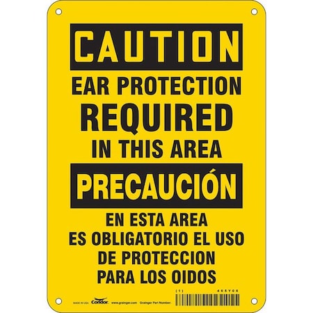 Condor Safety Sign, 7" W, 10" H, 0.055" Thickness, 465Y06 465Y06
