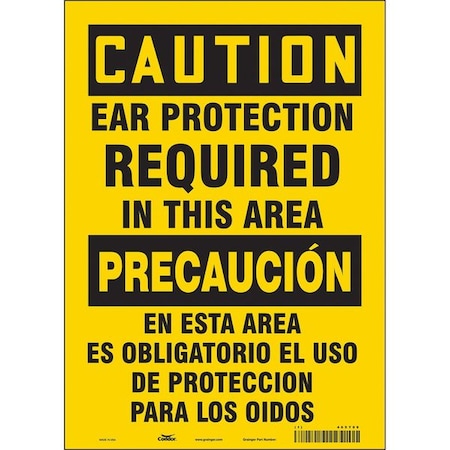 Condor Safety Sign, 14 in Height, 10 in Width, Vinyl, Vertical Rectangle, English, Spanish, 465Y09 465Y09