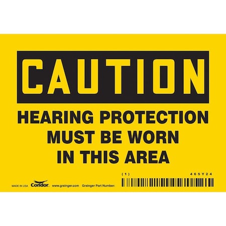 Condor Safety Sign, 3 1/2 in Height, 5 in Width, Vinyl, Horizontal Rectangle, English, 465Y24 465Y24