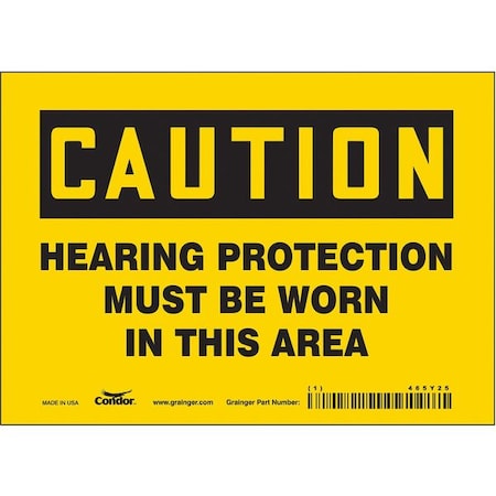 Condor Safety Sign, 5 in Height, 7 in Width, Vinyl, Horizontal Rectangle, English, 465Y25 465Y25