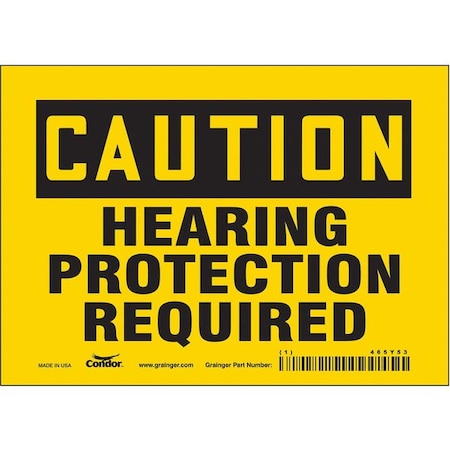 Condor Safety Sign, 5 in Height, 7 in Width, Vinyl, Horizontal Rectangle, English, 465Y53 465Y53