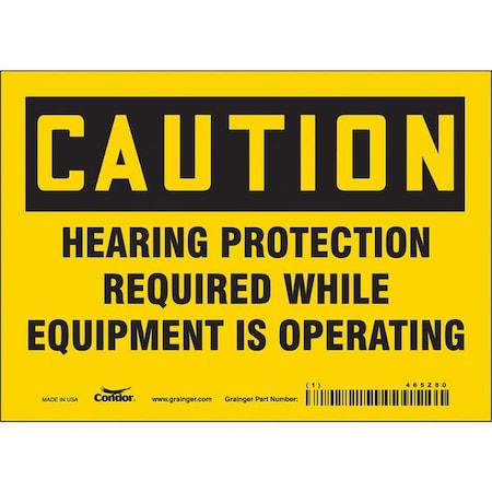 Condor Safety Sign, 5 in Height, 7 in Width, Vinyl, Horizontal Rectangle, English, 465Z80 465Z80
