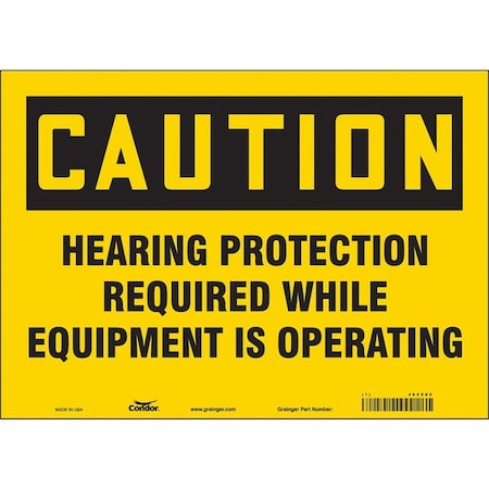 Condor Safety Sign, 10 in Height, 14 in Width, Vinyl, Horizontal Rectangle, English, 465Z82 465Z82