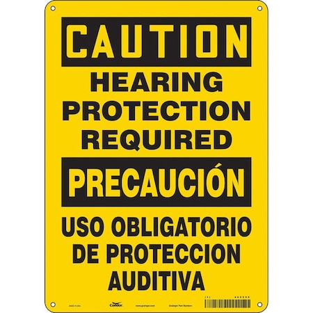 Condor Safety Sign, 14 in Height, 10 in Width, Polyethylene, Vertical Rectangle, English, Spanish, 465Z99 465Z99
