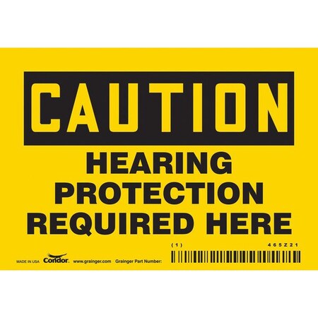 Condor Safety Sign, 3 1/2 in Height, 5 in Width, Vinyl, Horizontal Rectangle, English, 465Z21 465Z21