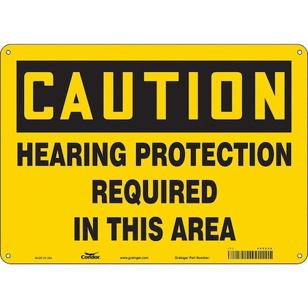 Condor Safety Sign, 10 in Height, 14 in Width, Aluminum, Horizontal Rectangle, English, 465Z26 465Z26