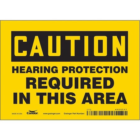 Condor Safety Sign, 5 in Height, 7 in Width, Vinyl, Horizontal Rectangle, English, 465Z37 465Z37