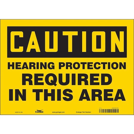 Condor Safety Sign, 10 in Height, 14 in Width, Vinyl, Horizontal Rectangle, English, 465Z39 465Z39