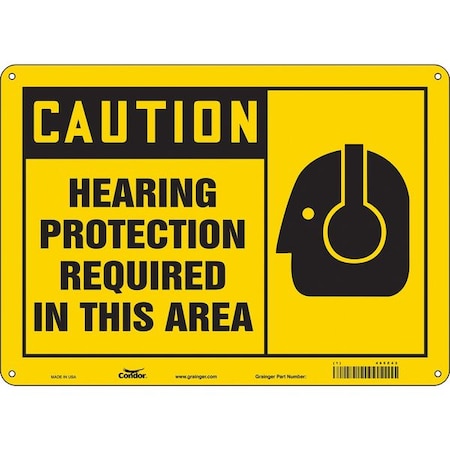 Condor Safety Sign, 10 in Height, 14 in Width, Polyethylene, Horizontal Rectangle, English, 465Z43 465Z43