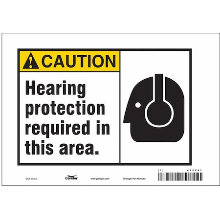 Condor Safety Sign, 7 in Height, 10 in Width, Vinyl, Vertical Rectangle, English, 465Z61 465Z61
