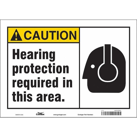 Condor Safety Sign, 10 in Height, 14 in Width, Vinyl, Horizontal Rectangle, English, 465Z62 465Z62