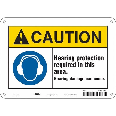 Condor Safety Sign, 7 in Height, 10 in Width, Aluminum, Vertical Rectangle, English, 465Z63 465Z63