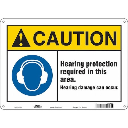 Condor Safety Sign, 10 in Height, 14 in Width, Polyethylene, Horizontal Rectangle, English, 465Z66 465Z66