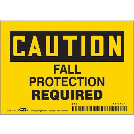 Condor Safety Sign, 3 1/2 in Height, 5 in Width, Vinyl, Horizontal Rectangle, English, 465A71 465A71