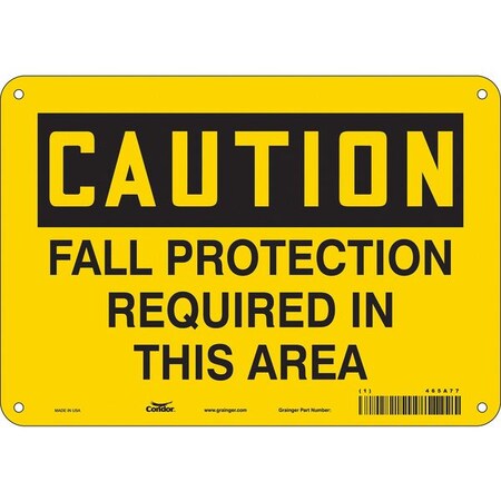 Condor Safety Sign, 7 in Height, 10 in Width, Polyethylene, Vertical Rectangle, English, 465A77 465A77
