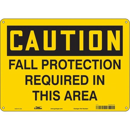 Condor Safety Sign, 10 in Height, 14 in Width, Polyethylene, Horizontal Rectangle, English, 465A78 465A78