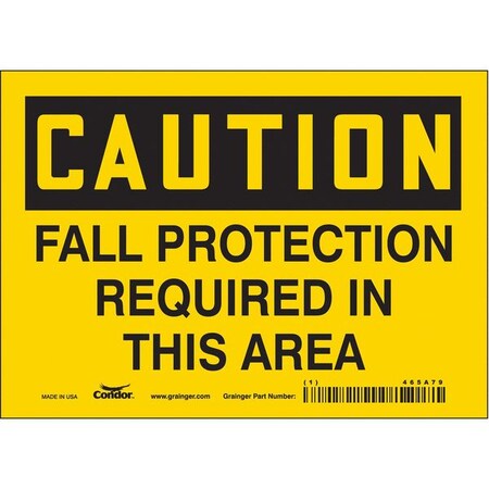 Condor Safety Sign, 5 in Height, 7 in Width, Vinyl, Horizontal Rectangle, English, 465A79 465A79