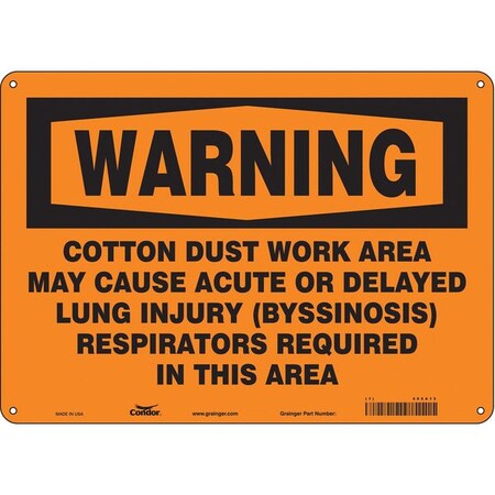 Condor Safety Sign, 10 in Height, 14 in Width, Aluminum, Horizontal Rectangle, English, 465A13 465A13