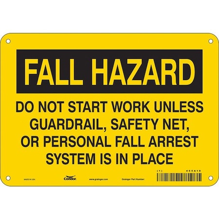 Condor Safety Sign, 7 in Height, 10 in Width, Aluminum, Vertical Rectangle, English, 465A18 465A18