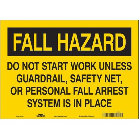 Condor Safety Sign, 10 in Height, 14 in Width, Vinyl, Horizontal Rectangle, English, 465A23 465A23