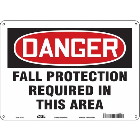 Condor Safety Sign, 10 in Height, 14 in Width, Polyethylene, Horizontal Rectangle, English, 465A41 465A41