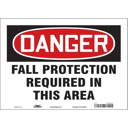 Condor Safety Sign, 10 in Height, 14 in Width, Vinyl, Horizontal Rectangle, English, 465A43 465A43