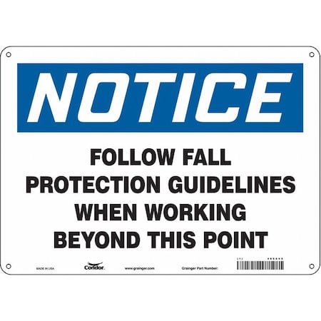 Condor Safety Sign, 10 in Height, 14 in Width, Polyethylene, Horizontal Rectangle, English, 465A45 465A45