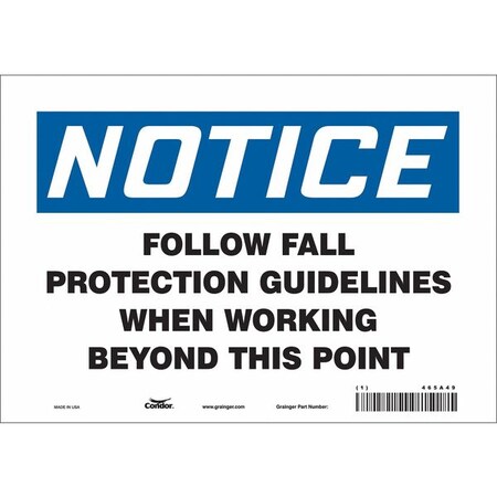 Condor Safety Sign, 7 in Height, 10 in Width, Vinyl, Vertical Rectangle, English, 465A49 465A49