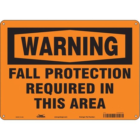 Condor Safety Sign, 10 in Height, 14 in Width, Polyethylene, Horizontal Rectangle, English, 465A60 465A60