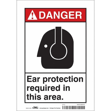 Condor Safety Sign, 10 in Height, 7 in Width, Vinyl, Horizontal Rectangle, English, 466D99 466D99