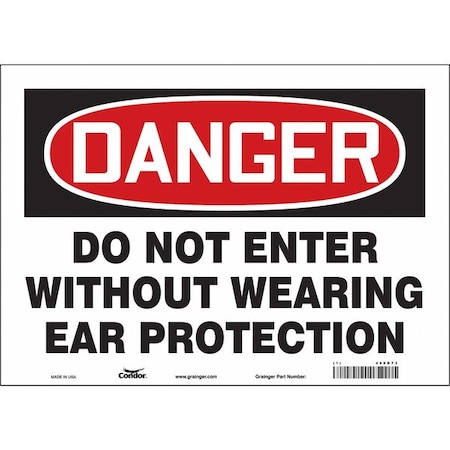 Condor Safety Sign, 10 in Height, 14 in Width, Vinyl, Horizontal Rectangle, English, 466D73 466D73